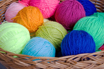 Image showing knittingbasket and wool