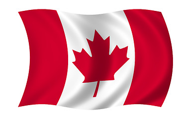 Image showing canadian flag waving