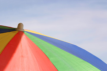 Image showing multi coloured parasol