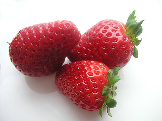 Image showing three strawberries