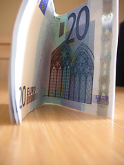 Image showing new folded twenty euro notes