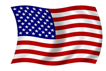 Image showing american usa flag waving
