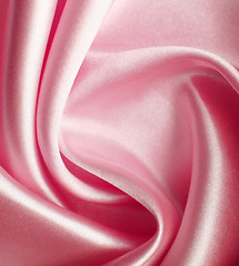 Image showing Smooth elegant pink silk as background