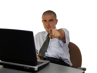 Image showing Businessman pointing the finger