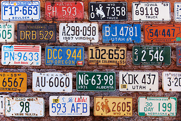 Image showing Old license plates