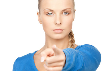 Image showing businesswoman pointing her finger