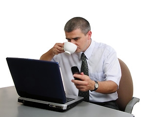 Image showing Busy businessman