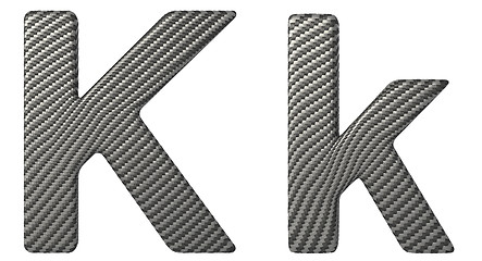 Image showing Carbon fiber font K lowercase and capital letters 