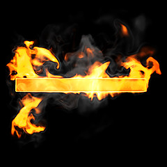 Image showing Burning and flame font hyphen symbol 