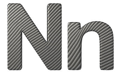 Image showing Carbon fiber font N lowercase and capital letters