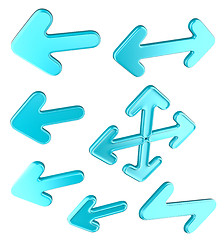 Image showing Blue arrows set isolated 