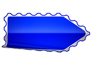 Image showing Blue jagged bent sticker or label 