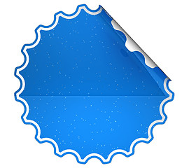 Image showing Blue round spotted sticker or label 