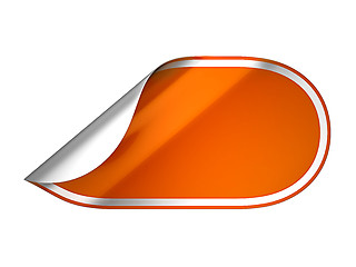 Image showing Orange rounded hamous sticker or label 