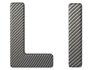 Image showing Carbon fiber font L lowercase and capital letters