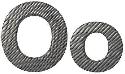 Image showing Carbon fiber font O lowercase and capital letters