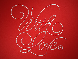 Image showing With love stitched embroidery words 