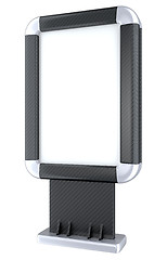 Image showing Black Carbon fiber lightbox on stand isolated 