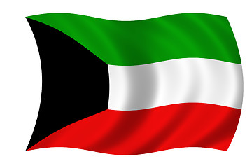 Image showing waving flag of kuwait