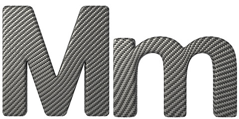 Image showing Carbon fiber font M lowercase and capital letters