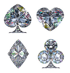 Image showing Colorful Diamond shaped Card Suits 