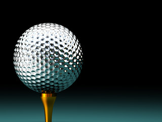 Image showing silver  golf ball