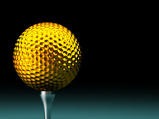 Image showing gold golf ball