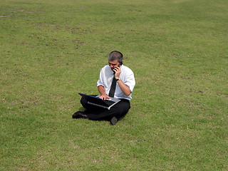 Image showing Businessman in the field