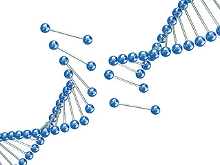 Image showing fine image 3d of broken dna illustration 