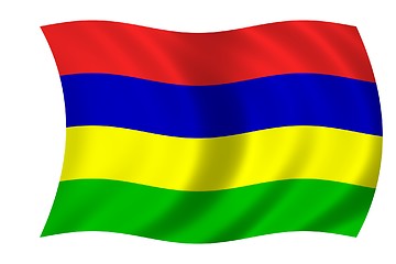 Image showing waving flag of mauritius