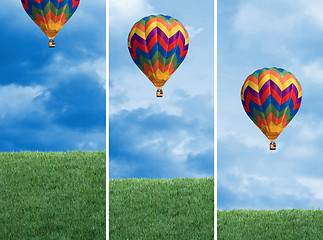 Image showing grass and sky and balloon