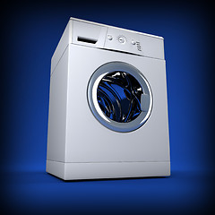 Image showing whasing machine blue background