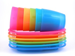 Image showing plastic cups and plates
