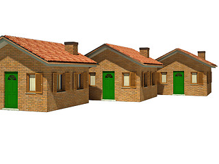 Image showing isolated houses 3d