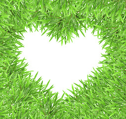 Image showing isolated green heart grass photo frame