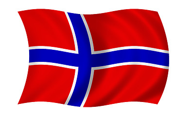 Image showing waving flag of norway