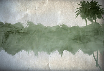 Image showing Paper background with palm 