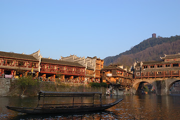 Image showing China river boat landscape