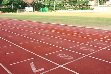 Image showing Raceway viewed from the track start line 