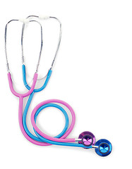 Image showing pink and blue stethoscopes