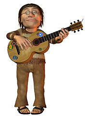 Image showing Hippie with a guitar
