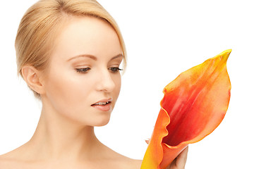 Image showing beautiful woman with calla flower