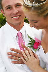 Image showing Wedding Couple with rings