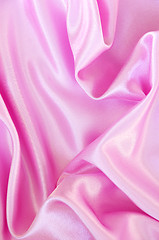 Image showing Smooth elegant pink silk as background 