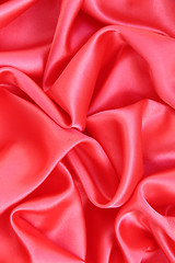 Image showing Smooth Red Silk as background 