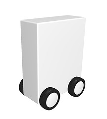 Image showing white box on wheels