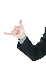 Image showing Man giving hang loose hand sign