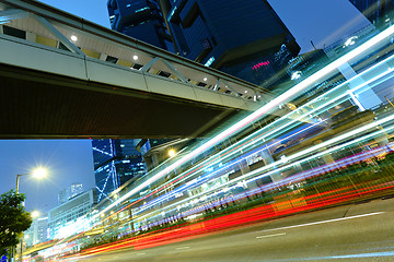 Image showing traffic in city at night