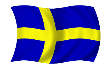 Image showing swedish waving flag