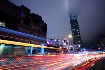 Image showing Taipei commercial district at night